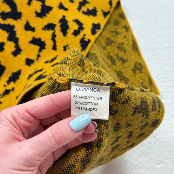 O.Vianca Leopard Knit Mini Skirt Mustard Black, Size Small - Picture 6 of 7